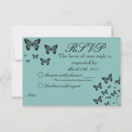 Emerald Butterflies UAWG RSVP Karte