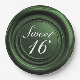 Emerald Candle Wax Siegel Tropfen Sweet 16 Wedding Pappteller