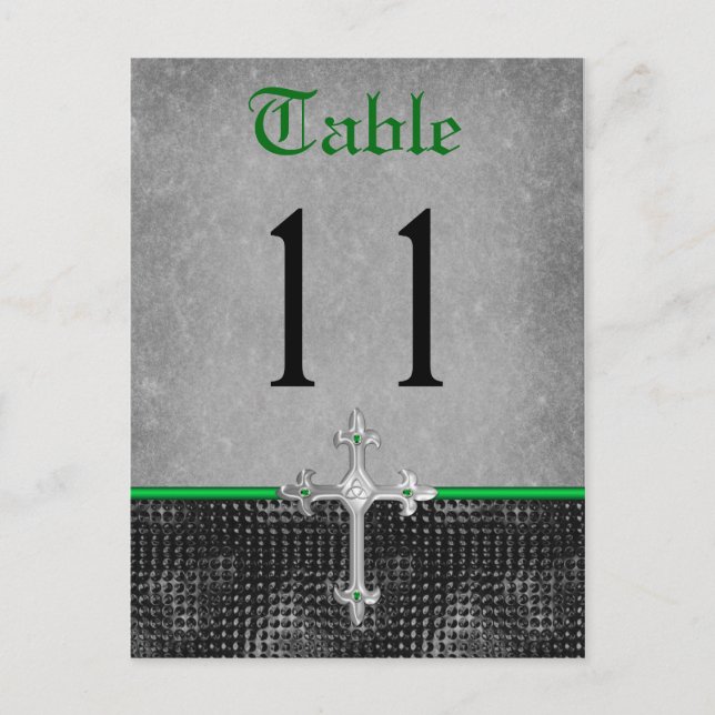 Emerald Celtic Cross Tischnummer Postcard (Vorderseite)