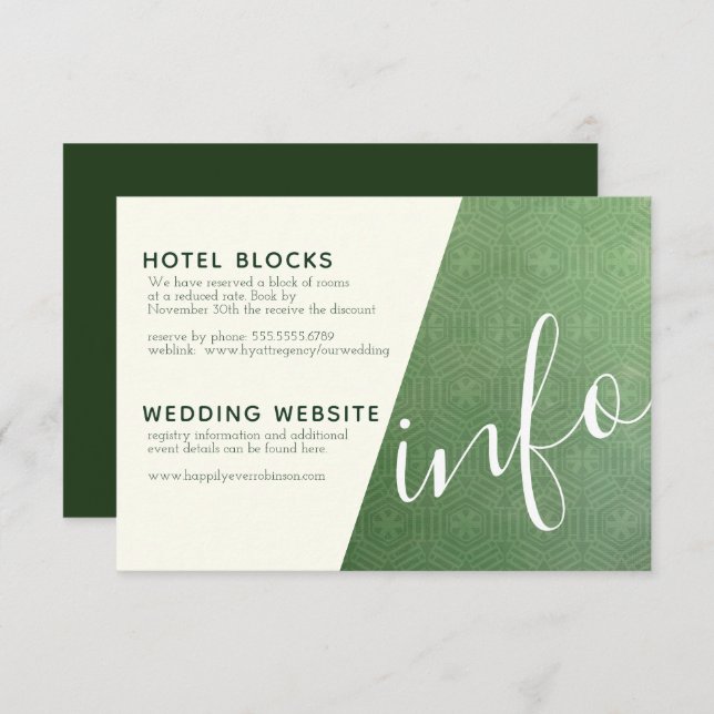 Emerald City Info Card Einladung (Vorne/Hinten)