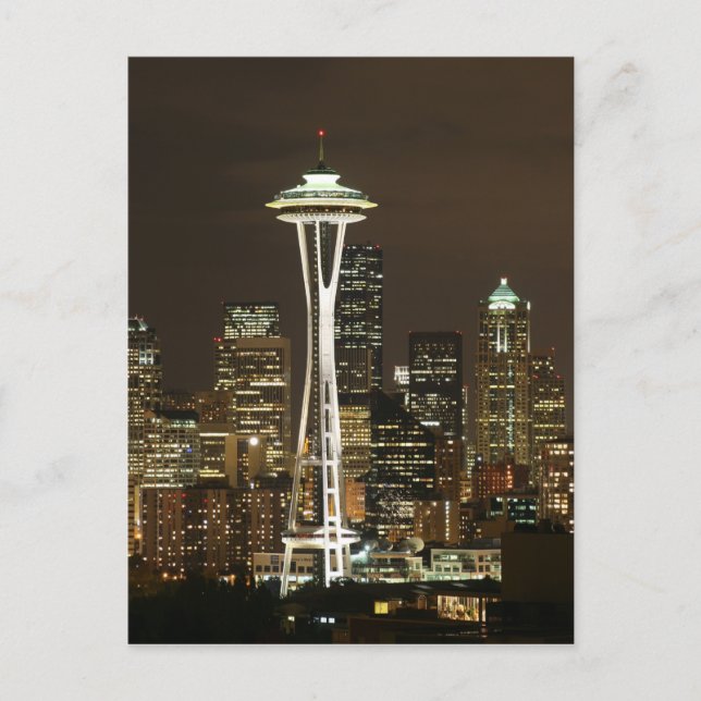 Emerald City Seattle Washington Space Needle Postkarte (Vorderseite)