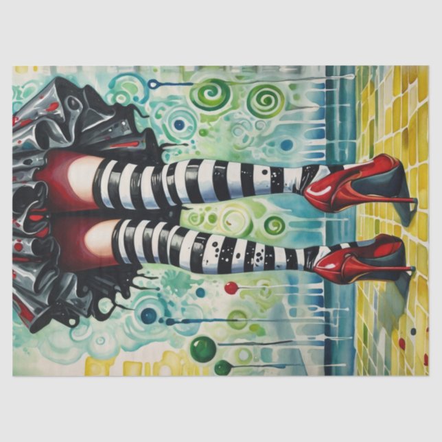 Emerald City Skyline Witch - Ruby Heels - Stocking Seidenpapier (Vorderseite)