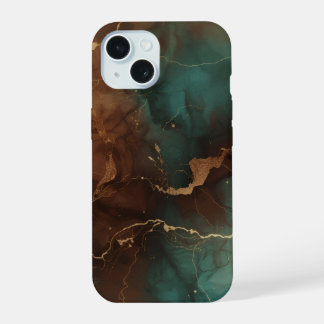 Emerald & Copper Marble Luxe Phone Case iPhone 15 Hülle