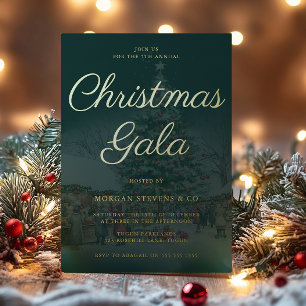 Emerald Corporate Christmas Gala Party Gold Folieneinladung