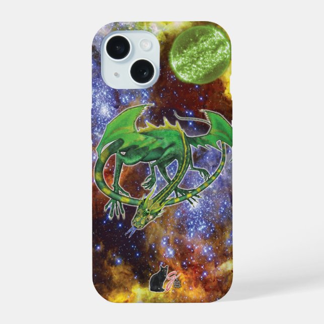 Emerald Cosmic Dragon Case-Mate iPhone-Hülle iPhone 15 Hülle (Rückseite)