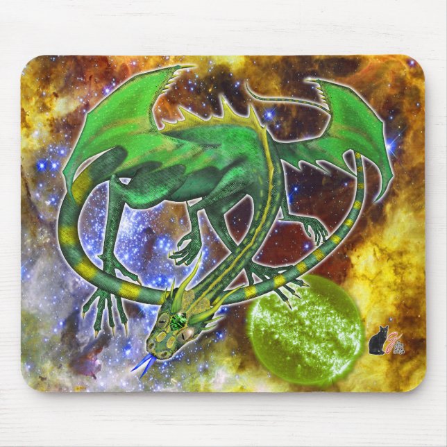 Emerald Cosmic Dragon Mousepad (Vorne)