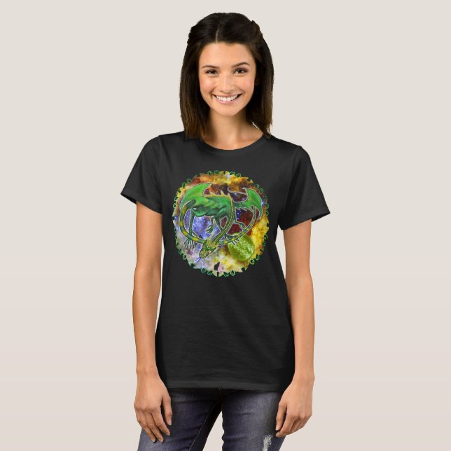 Emerald Cosmic Dragon T - Shirt (Vorne ganz)