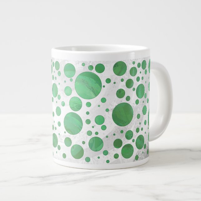 Emerald Cream Polka Dot Jumbo-Tasse (Vorderseite Rechts)