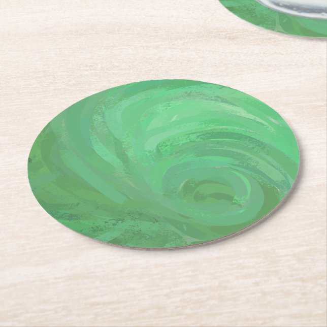 Emerald Cream Runder Pappuntersetzer (Angewinkelt)