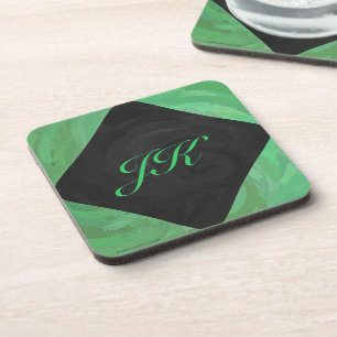 Emerald Cream und Black Monogram Untersetzer