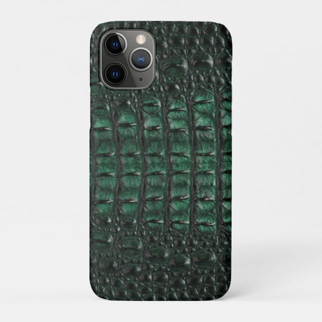 Emerald Crocodile Leather Luxury Exotic  Skin Case-Mate iPhone Hülle (Rückseite)