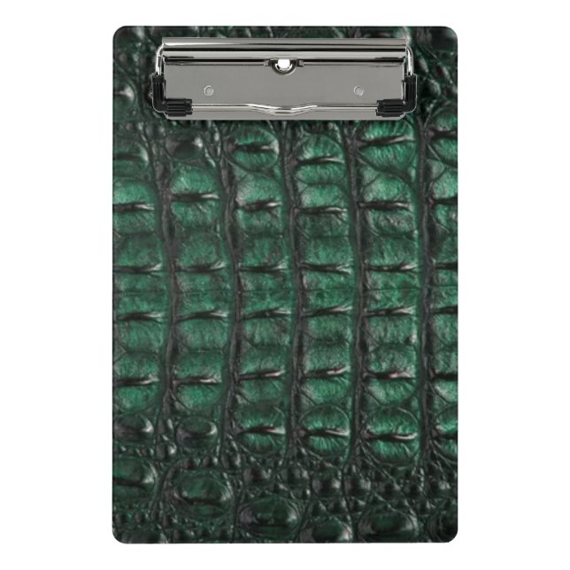 Emerald Crocodile Leather Luxury Exotic  Skin Mini Klemmbrett (Vorderseite)