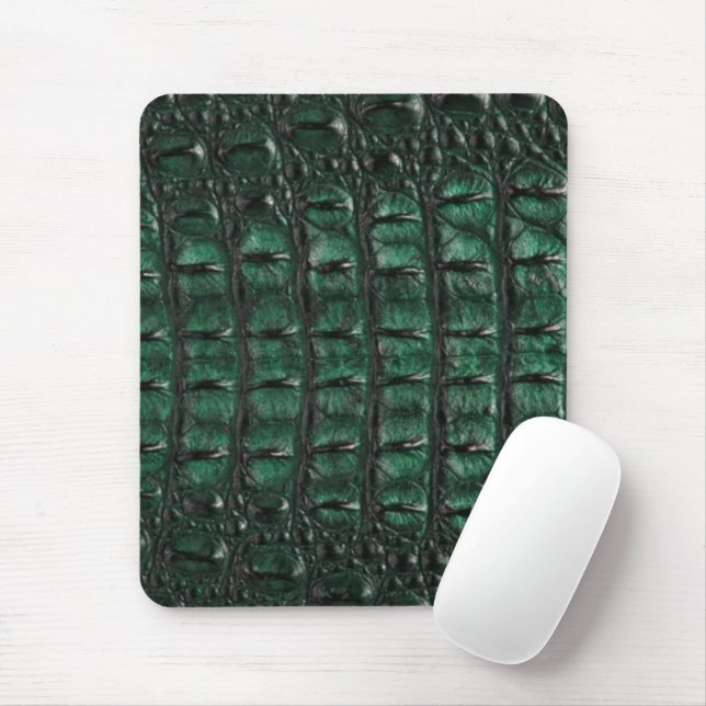 Emerald Crocodile Leather Luxury Exotic  Skin Mousepad (Mit Mouse)