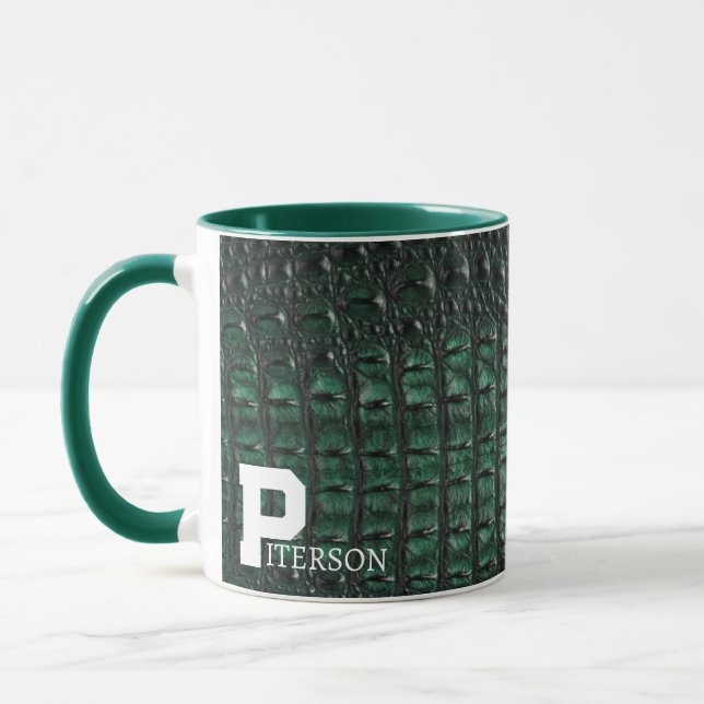 Emerald Crocodile Leather Luxury Exotic  Skin Tasse (Links)