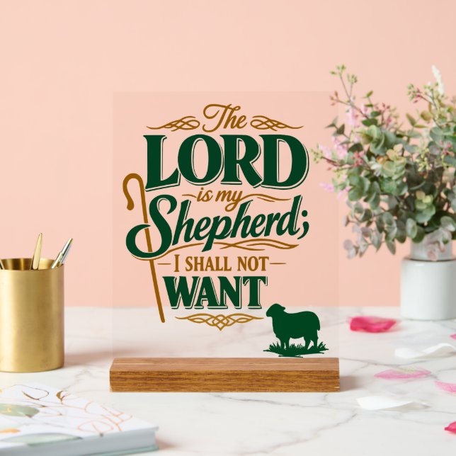 Emerald Crossing Psalm 23 VBS Kirche Acryl Acrylschild (Hochzeit)