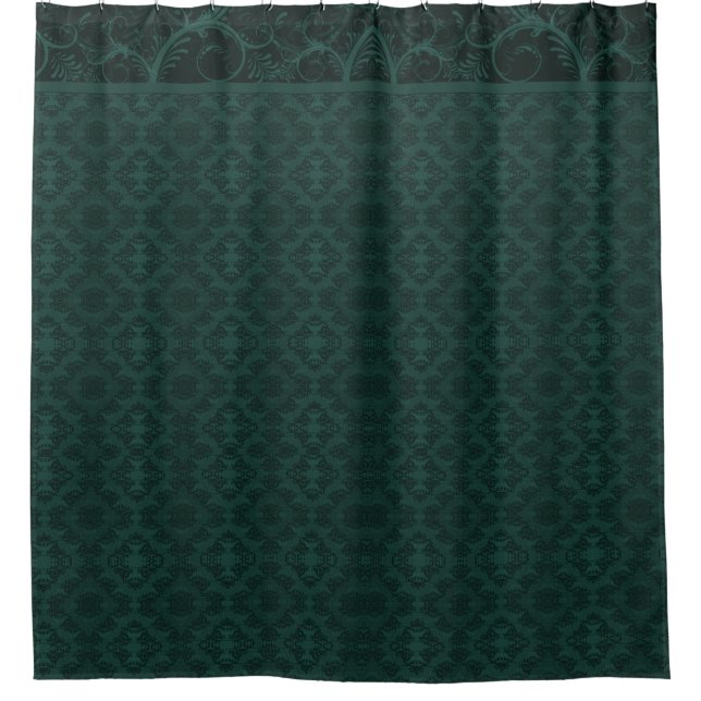 Emerald Damask Duschvorhang (Vorderseite)