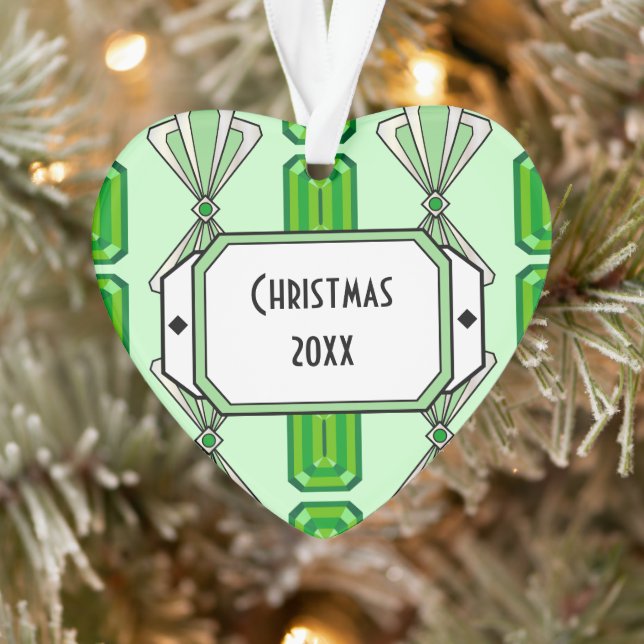 Emerald Deko Stripe Ornament (Baum)