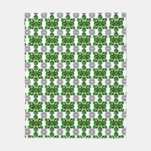 Emerald Diamond Gemstone Art Green Fleecedecke