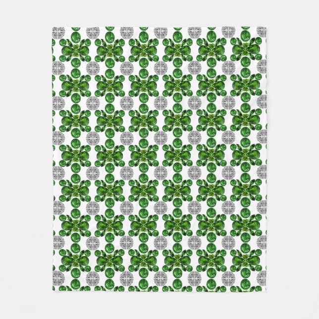 Emerald Diamond Gemstone Art Green Fleecedecke (Vorderseite)
