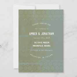 Emerald Distressed Elegance Einladung zur Hochzeit