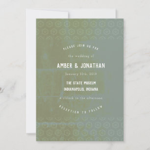 Emerald Distressed Elegance Einladung zur Hochzeit
