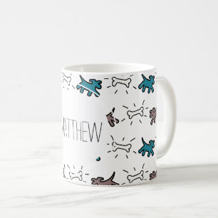 Emerald Dog Bone Graffiti Stil personalisierte Mug Kaffeetasse