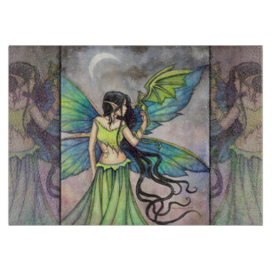 Emerald Dragon Fairy Fantasy Art Schneidebrett