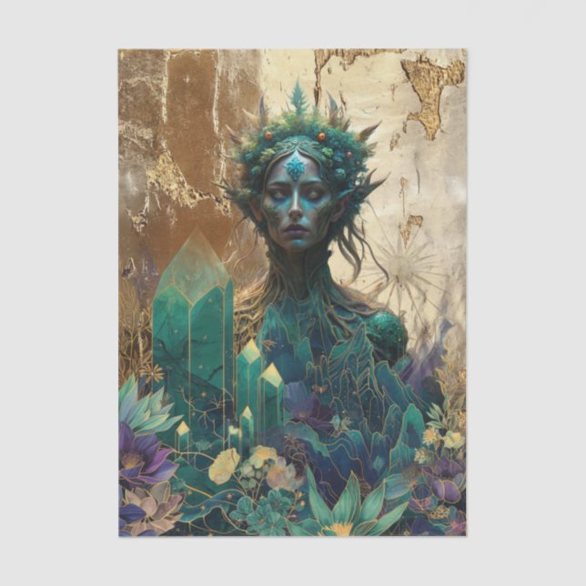 Emerald Dreams Fantasy Forest Queen Decoupage Seidenpapier (Vorderseite)