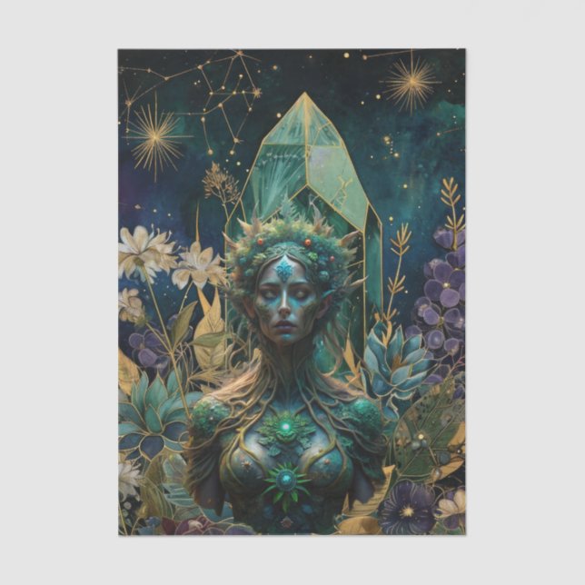 Emerald Dreams Fantasy Forest Queen Decoupage Seidenpapier (Vorderseite)