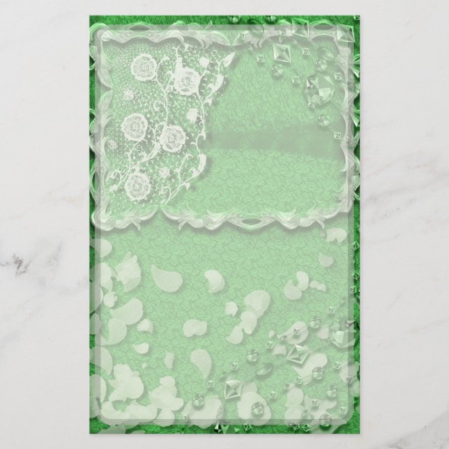 Emerald Dreams Junk Journal Style Trompe L'oeil Briefpapier (Vorderseite)