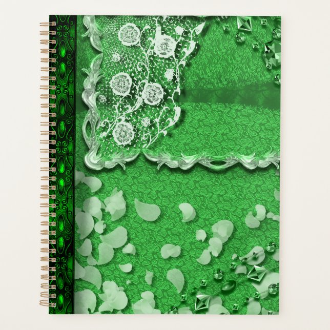 Emerald Dreams Trompe L'oeil Junk Journal Style  Planer (Vorderseite)