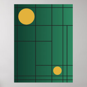 Emerald Drift Nr. 1 Grüne Art Deco geometrische Ku Poster