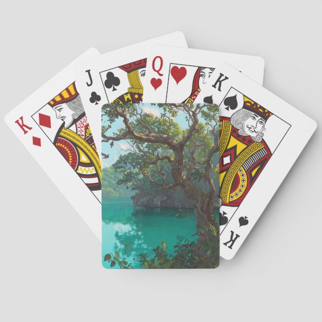 Emerald-Dschungel-Lagune-Spielkarten Spielkarten (Rückseite)