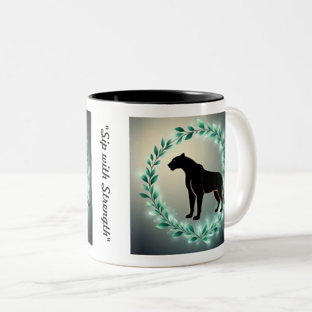 "Emerald-Dschungelschatten" Zweifarbige Tasse (VorderseiteRechts)