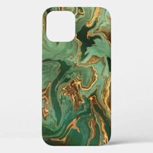 Emerald Elegance: Goldmarmor Luxus Case-Mate iPhone Hülle