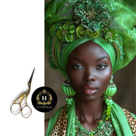 Emerald Elegance Green Floral Headdress Decoupage Seidenpapier