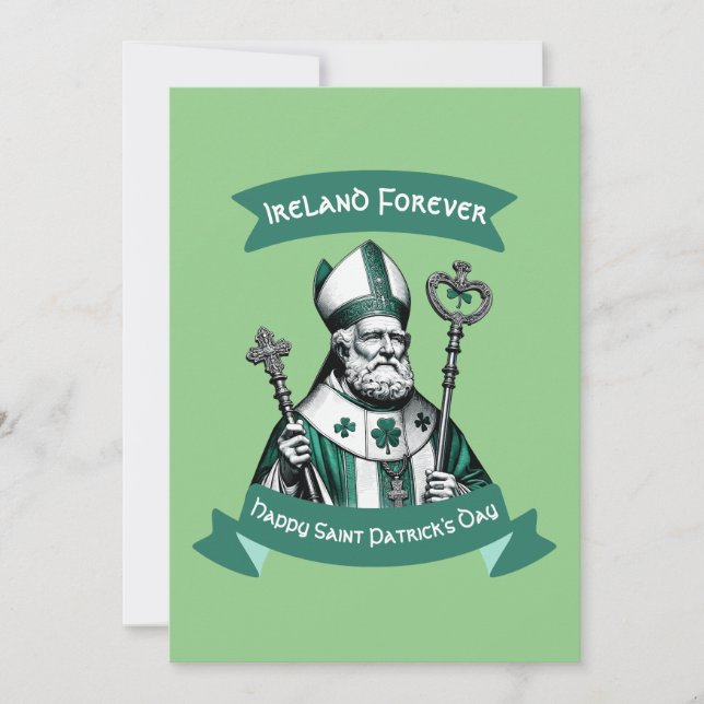 Emerald Elegance: St. Patrick's Day Bishop Tribute Einladung (Vorderseite)