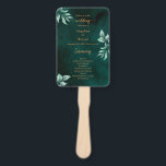 Emerald Elegant Eucalyptus Wedding Program Fächer<br><div class="desc">Emerald Elegant Eucalyptus Wedding Program Hand Fan, grüne Blätter mit modernem Goldskript-Cover auf der dunklen smaragdgrünen Marmoragate-Basis, sieht luxuriös aus. Vollständig anpassbar. Besuchen Sie meinen Laden, um mehr Hochzeitszeug für dieses Design zu sehen! Für weitere Anpassungen klicken Sie bitte auf den Link "Weitere Anpassung" und verwenden Sie unser Design-Tool, um...</div>