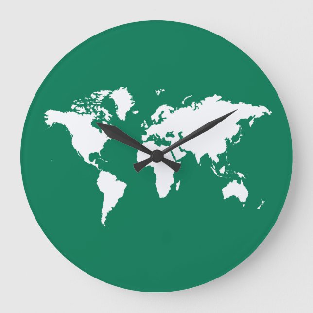 Emerald Elegant World Große Wanduhr (Vorderseite)