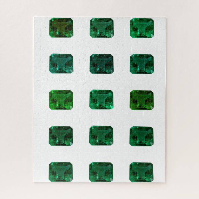 Emerald Emerald Cut Green Gemstone Winter Puzzle (Vertikal)