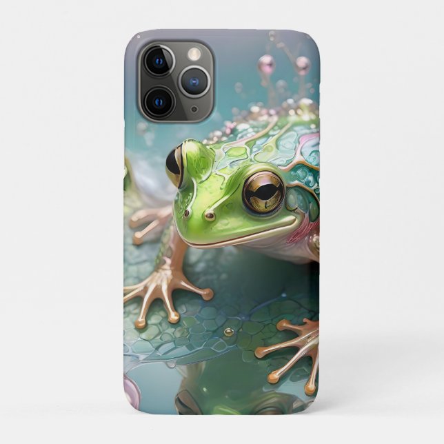 "Emerald Essence: Green Frog in Fraktal Art" Case-Mate iPhone Hülle (Rückseite)