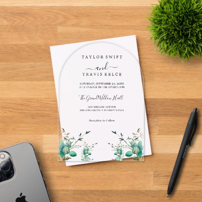 Emerald Eucalyptus Mountain Wedding Einladung (Insitu (Einladungskarte))