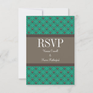 Emerald Extravagant Lattice Response Card RSVP Karte