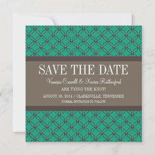 Emerald Extravagant Lattice Save the Date einladen