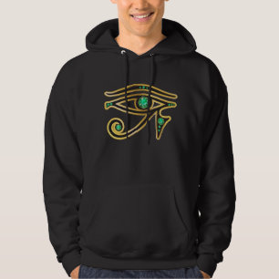 Emerald Eye von Ra in Gold Mens Hooded Sweatshirt