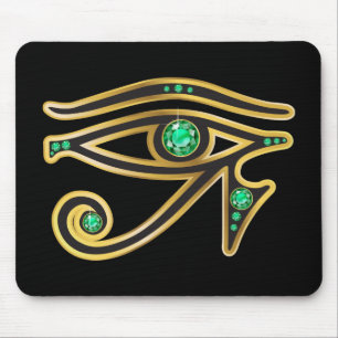 Emerald Eye von Ra in Gold Mousepad