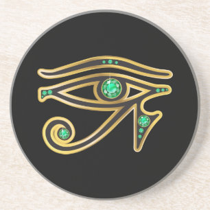Emerald Eye von Ra in Gold Untersetzer