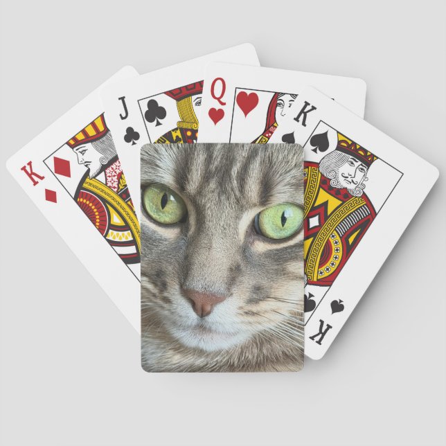 Emerald Eyes – Portrait of a Green-Eyed Cat Spielkarten (Rückseite)