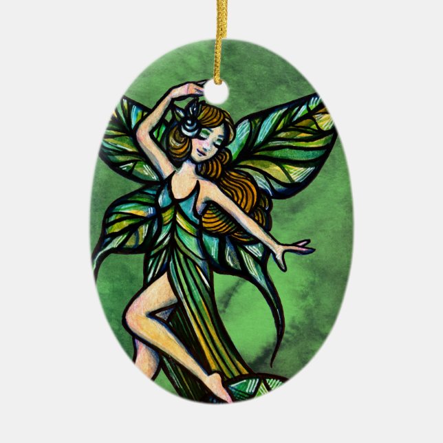 Emerald Fairy Keramik Ornament (Vorne)
