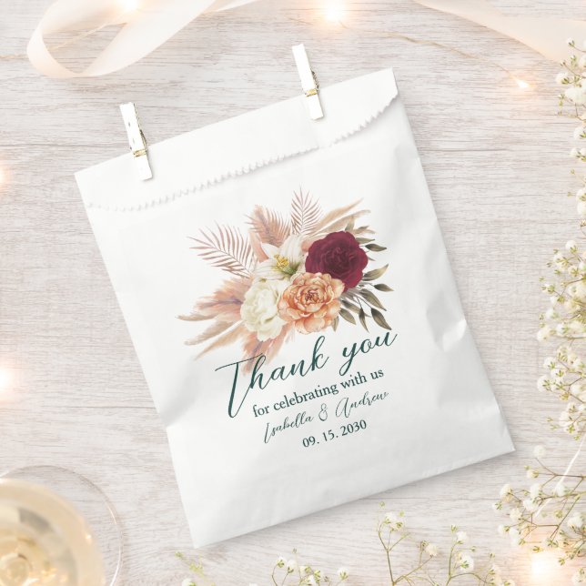 Emerald Floral Wedding Danke Bag Geschenktütchen (Ausgeschnitten)